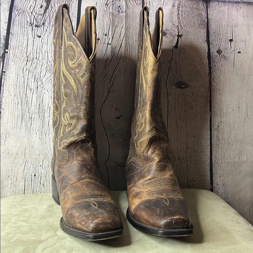 JB Dillion women’s goat leather snip toe cowgirl western boots size US 10B